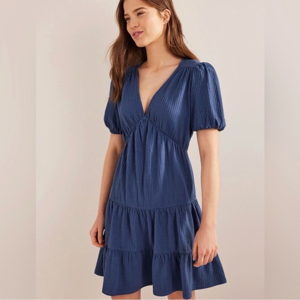 Boden Navy Blue Tiered Mini Dress